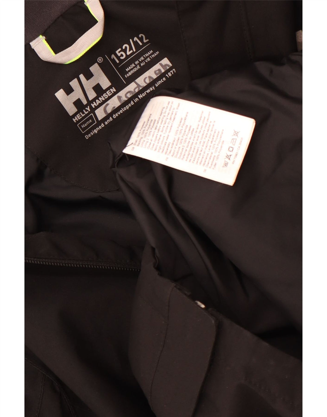 Chłopięca kurtka przeciwdeszczowa z kapturem Helly Hansen 11-12 lat, czarna, poliester