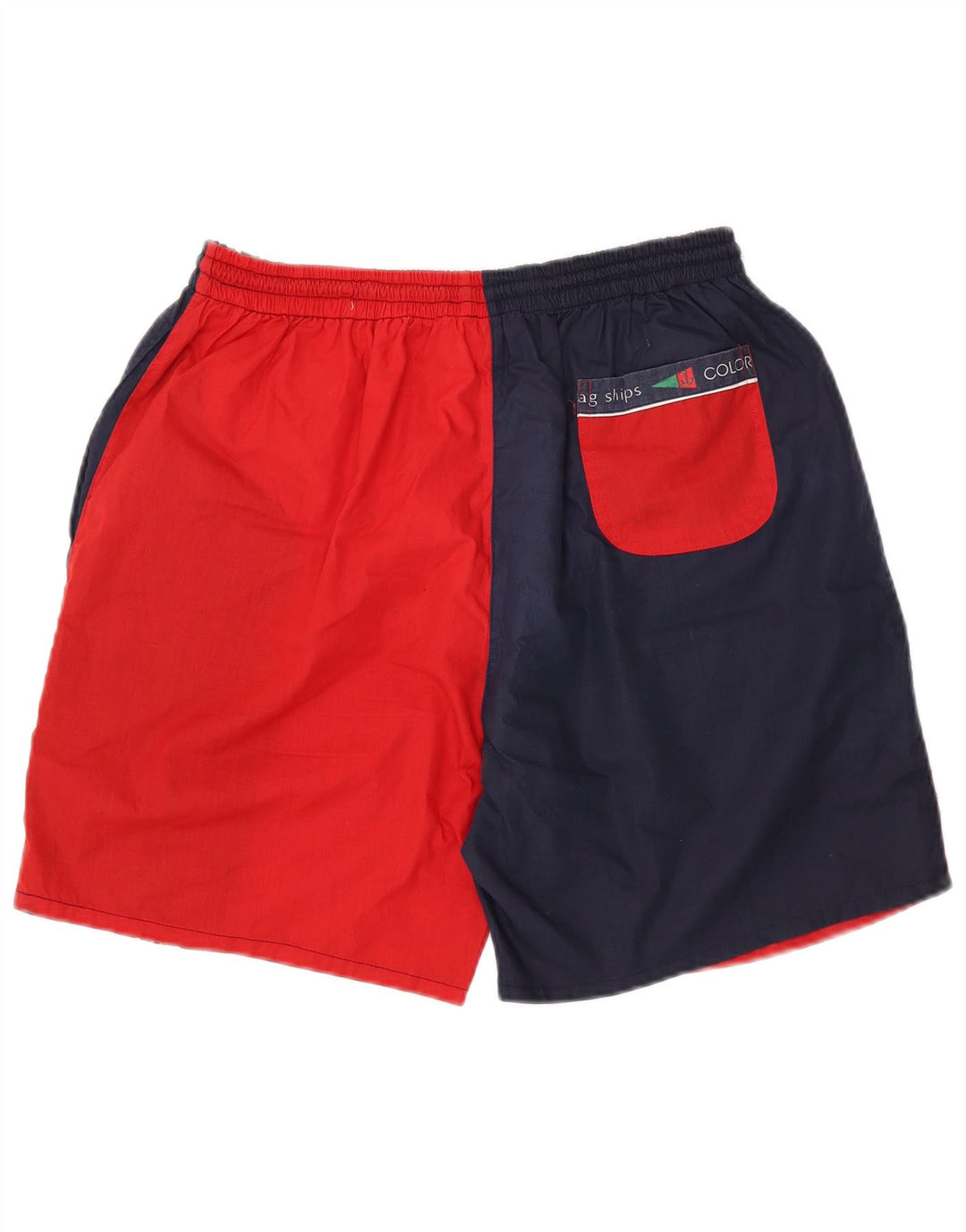 Męskie spodenki sportowe w stylu vintage, XL, wielokolorowy poliester z blokami kolorów