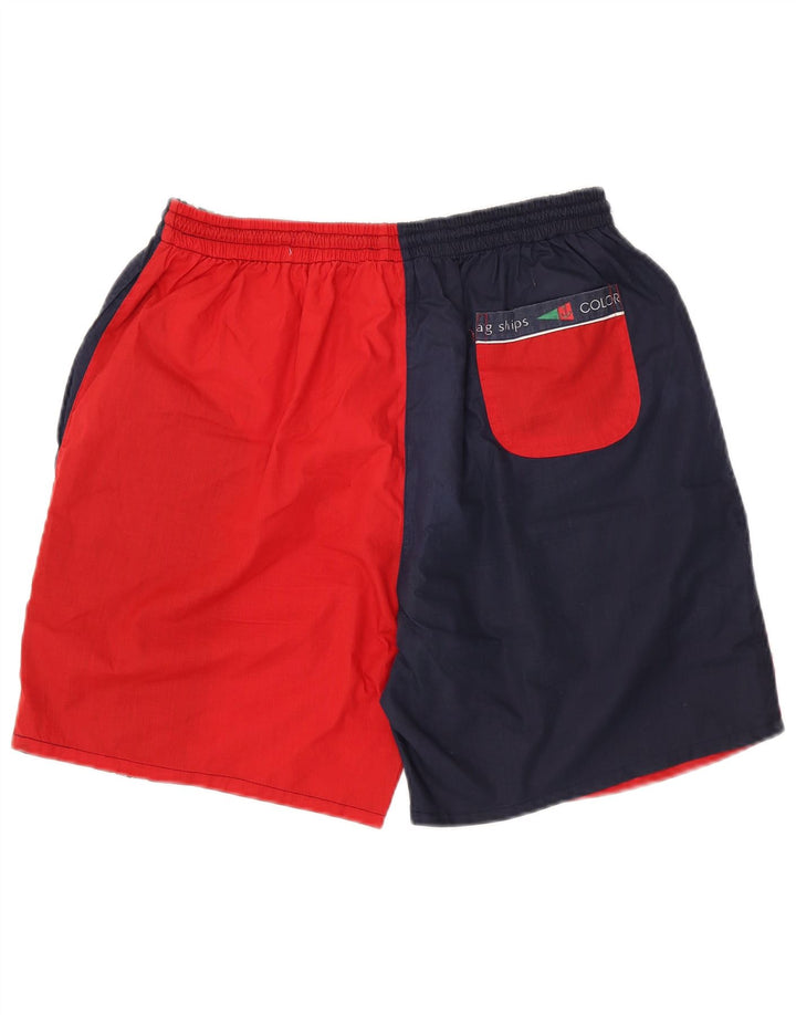 Męskie spodenki sportowe w stylu vintage, XL, wielokolorowy poliester z blokami kolorów