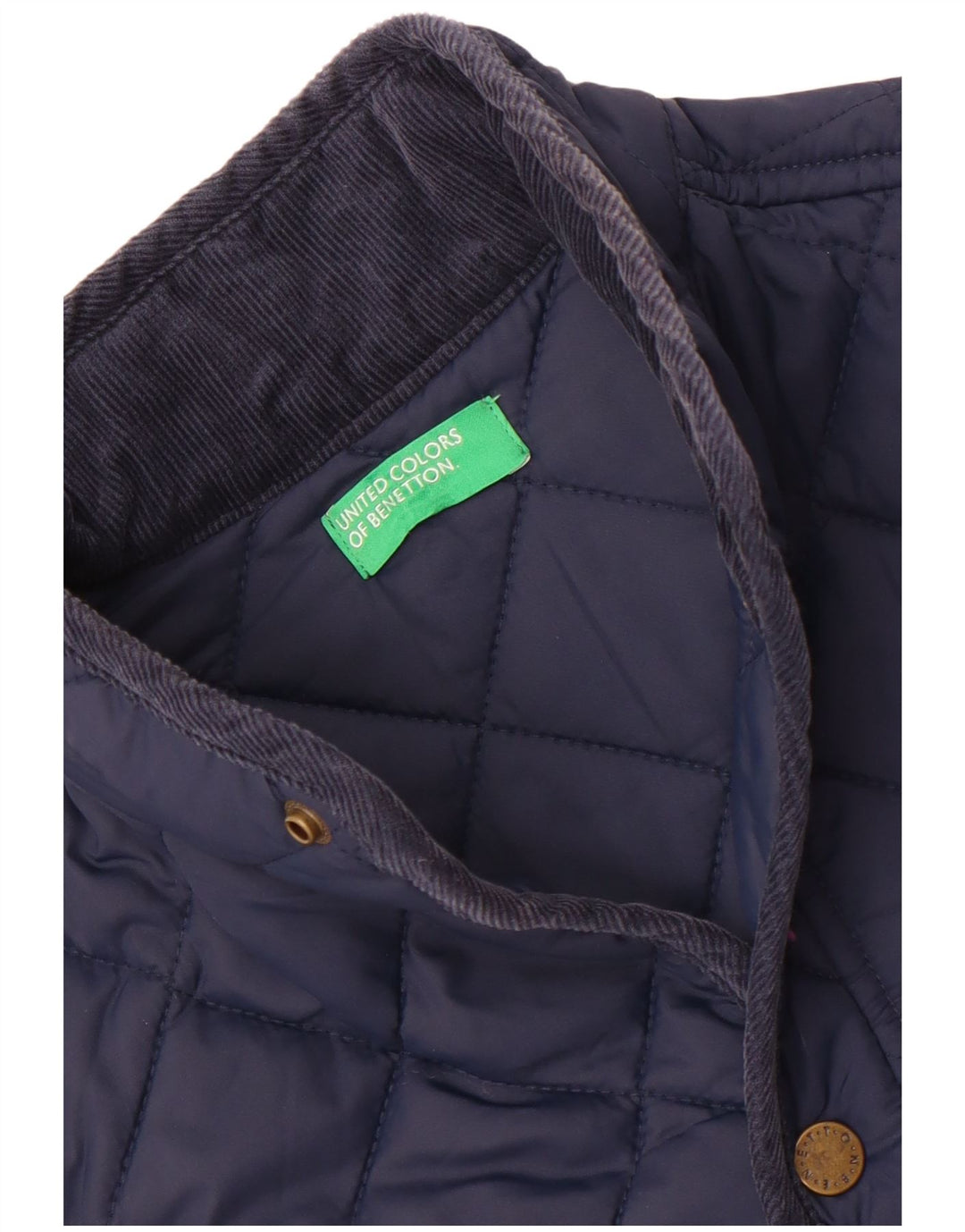 Damska pikowana kurtka Benetton UK 10, mała, granatowa
