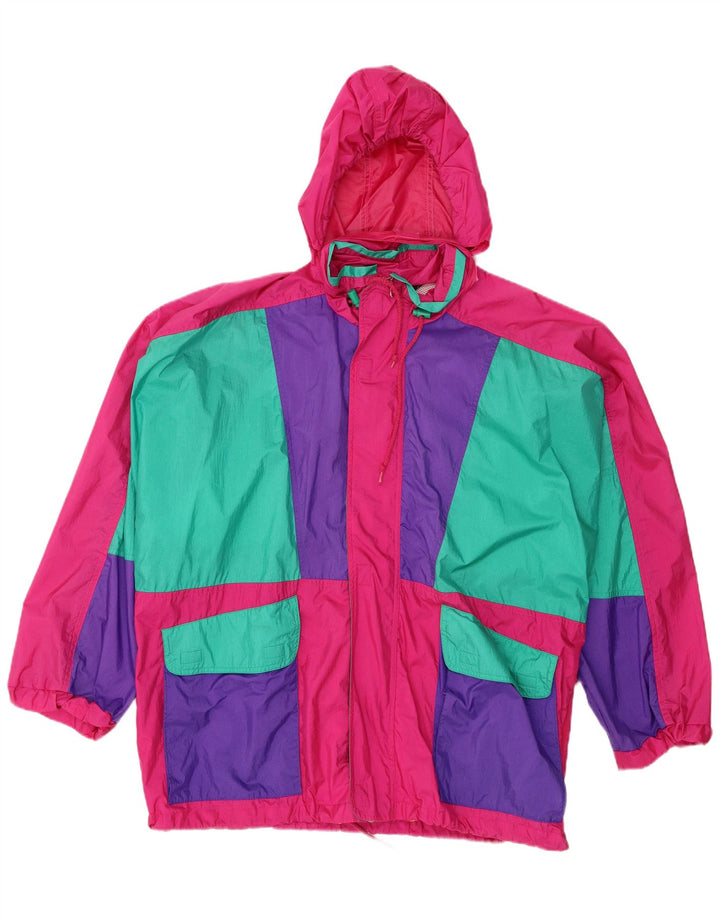 Męska kurtka przeciwdeszczowa Rodeo IT 52/54 z dużym różowym blokiem kolorów