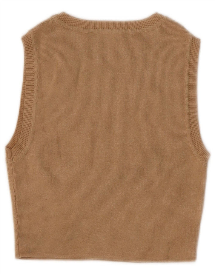 Damski krótki top Zara UK 8 Small Beżowa wiskoza