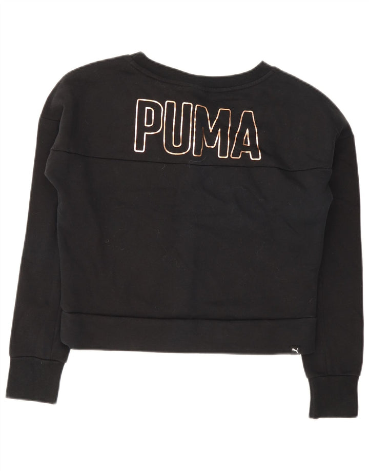 Damska bluza Puma Crop Jumper UK 12 Średnia czarna bawełna