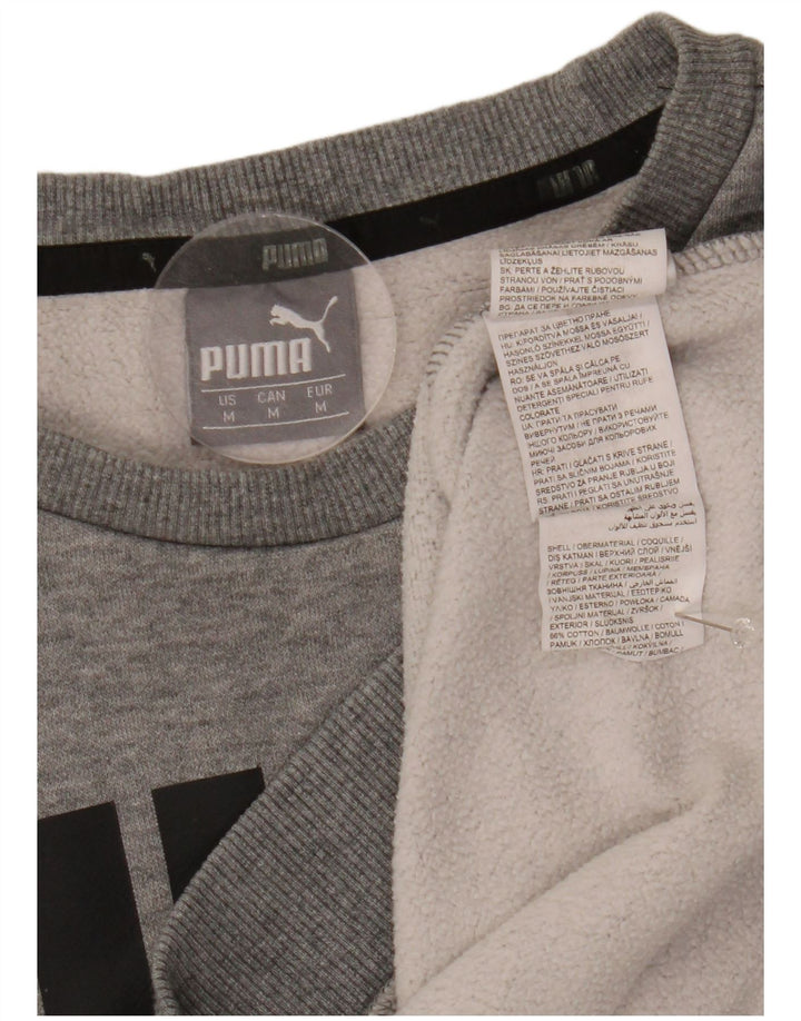 Męska bluza z grafiką Puma, średnia, szara, bawełniana nakrapiana