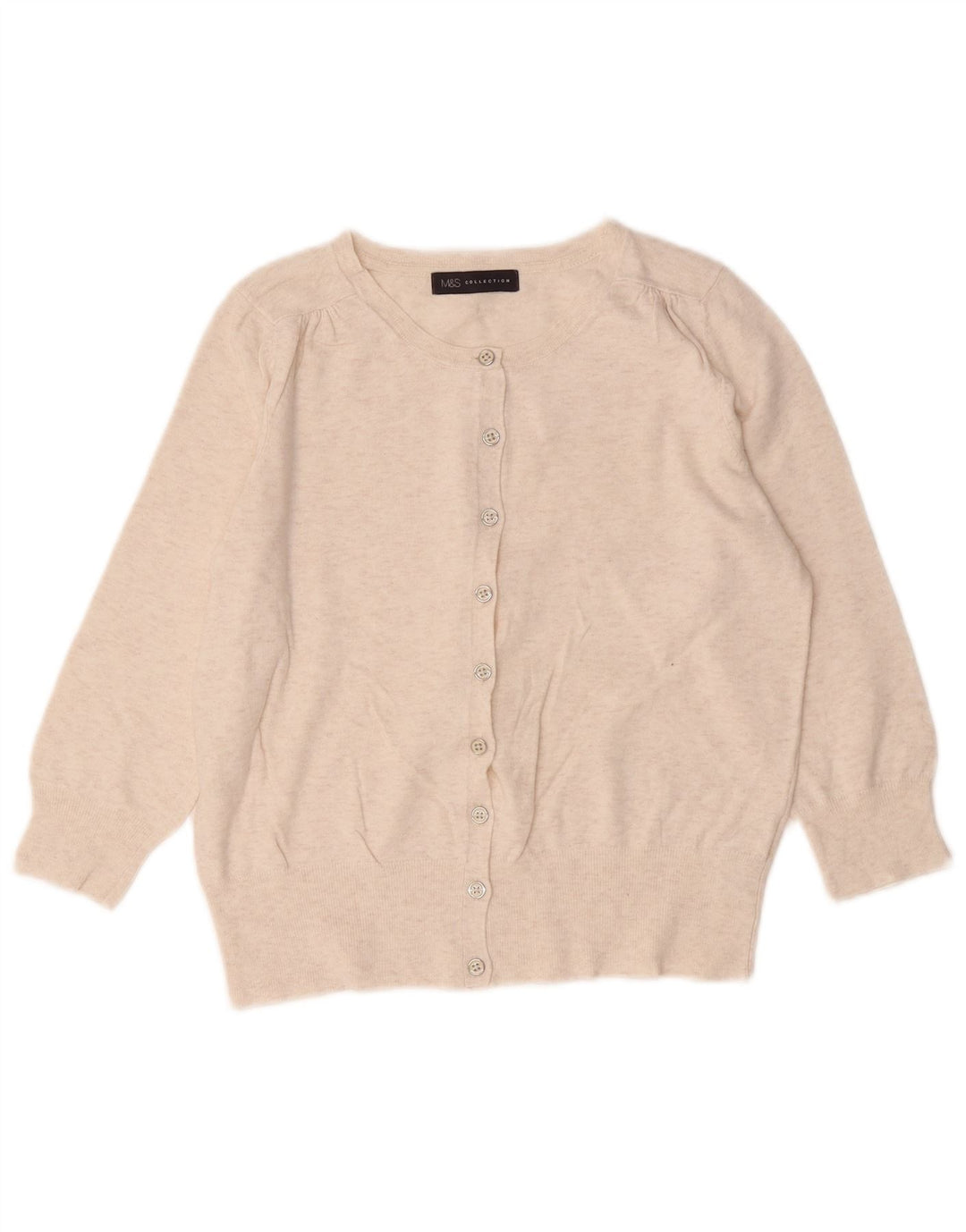 Marks & Spencer Damski sweter kardigan UK 10 Small Beige Flecked