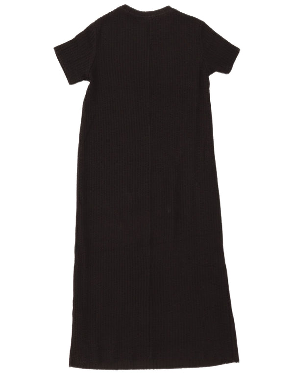 Zara Womens Trafaluc T-Shirt Dress UK 10 Small Black Cotton
