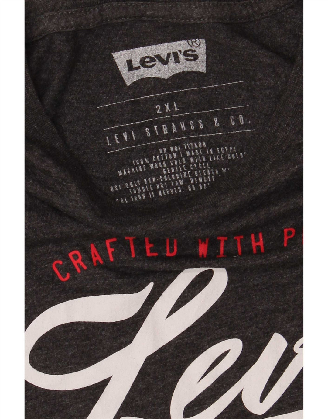 Męska koszulka z grafiką Levi's Top 2XL, szara bawełna