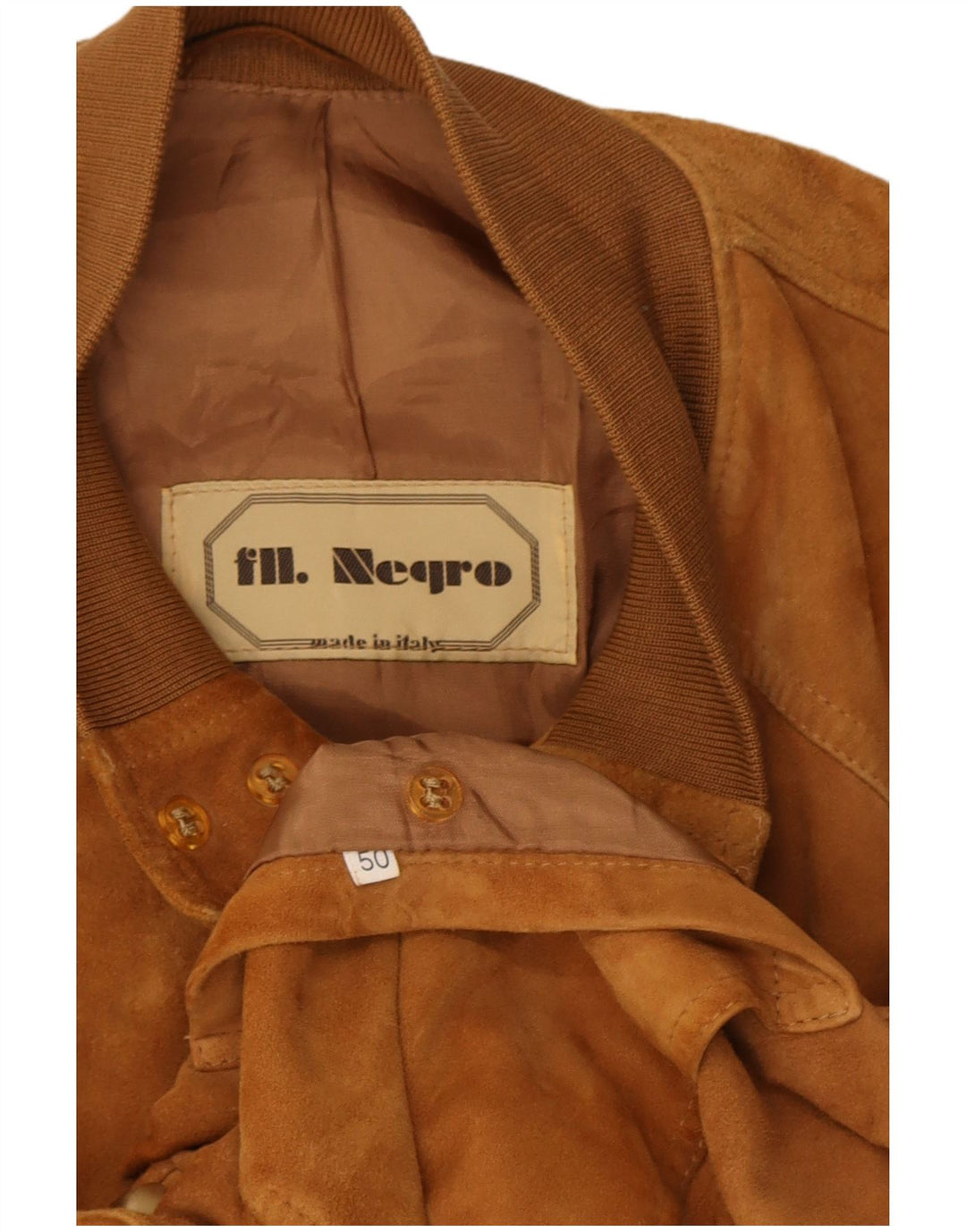 Vintage męska zamszowa kurtka bomber IT 50 duża brązowa skóra
