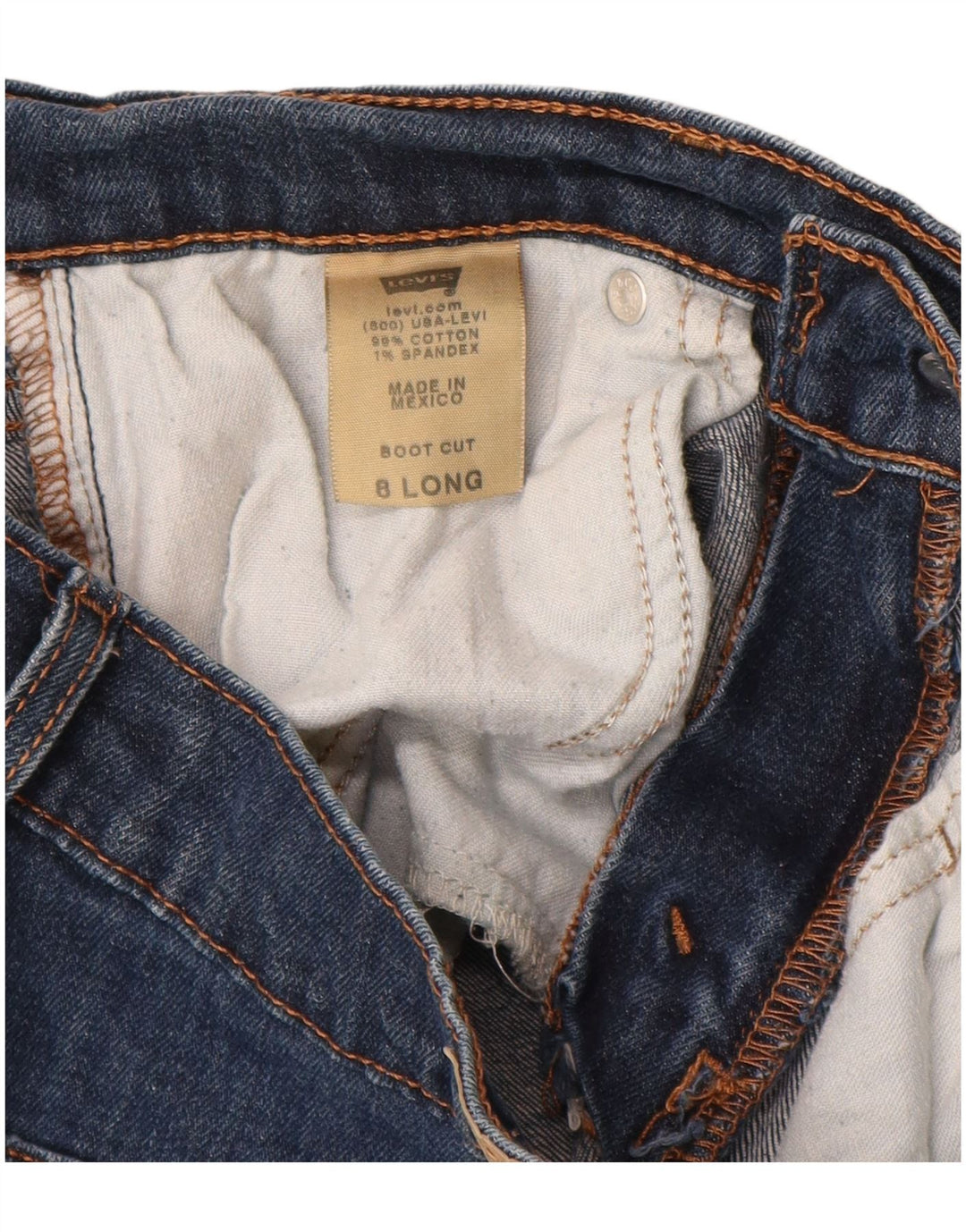 Damskie jeansy Levi's 515 Bootcut US 8 Medium W28 L34 Niebieska bawełna