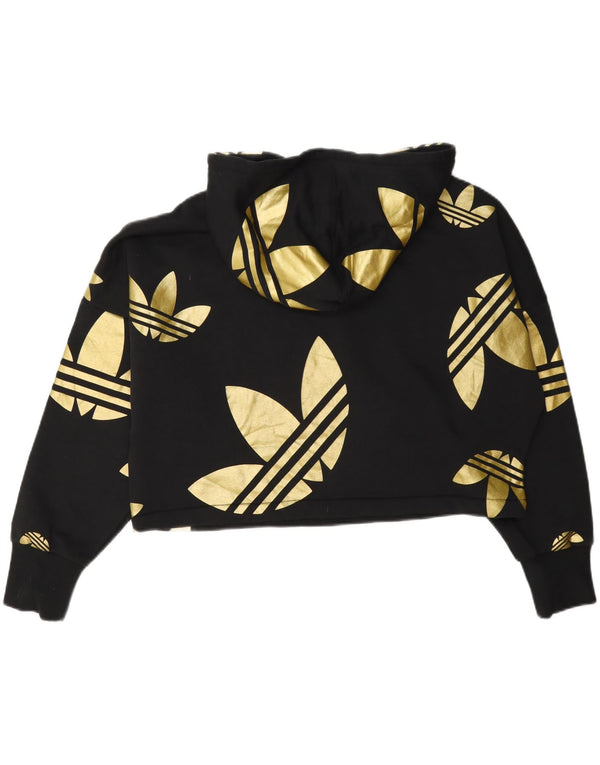 Damska bluza z kapturem Adidas Oversized Crop Graphic UK 10 Small Black
