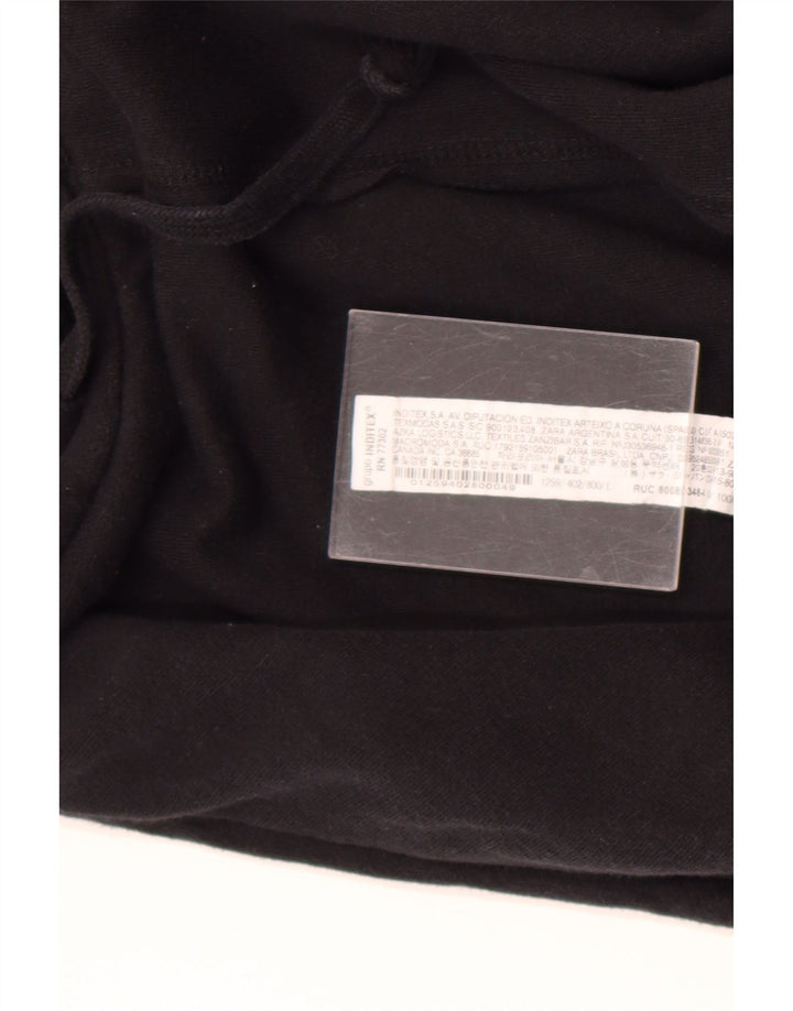 Męski sweter z kapturem Zara, duży, czarny, bawełniany