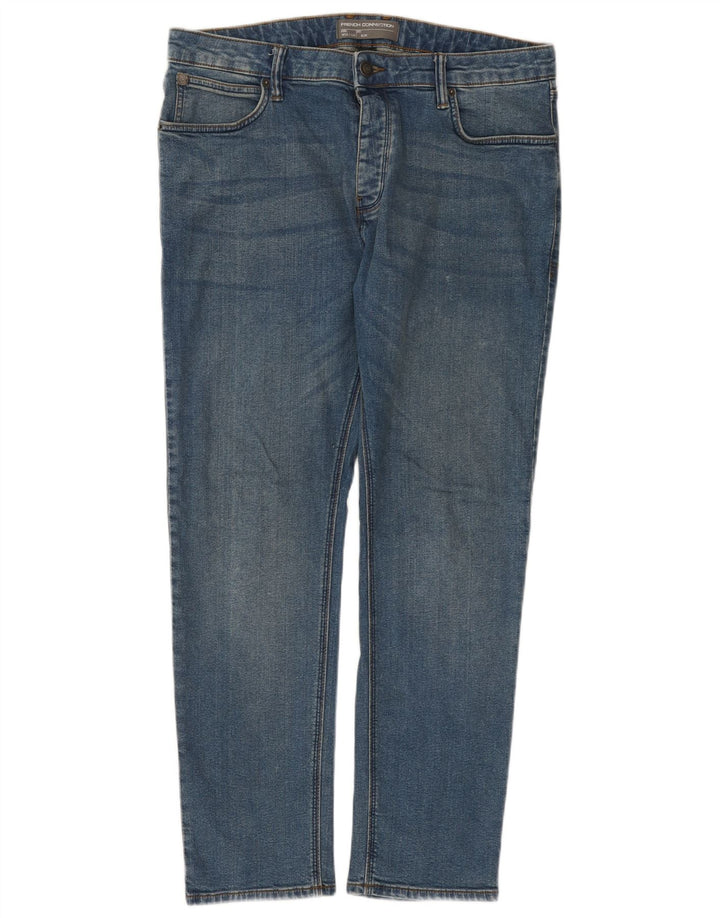 Męskie jeansy slim fit FRENCH CONNECTION W36 L29 Niebieskie bawełniane