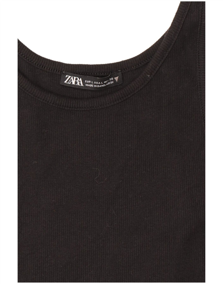 Damski krótki top Zara UK 14, duży, czarny