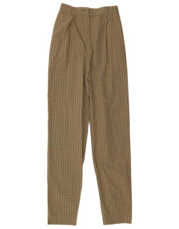 Damskie spodnie Chino Marks & Spencer UK 10 Small W24 L31 Brązowa kratka