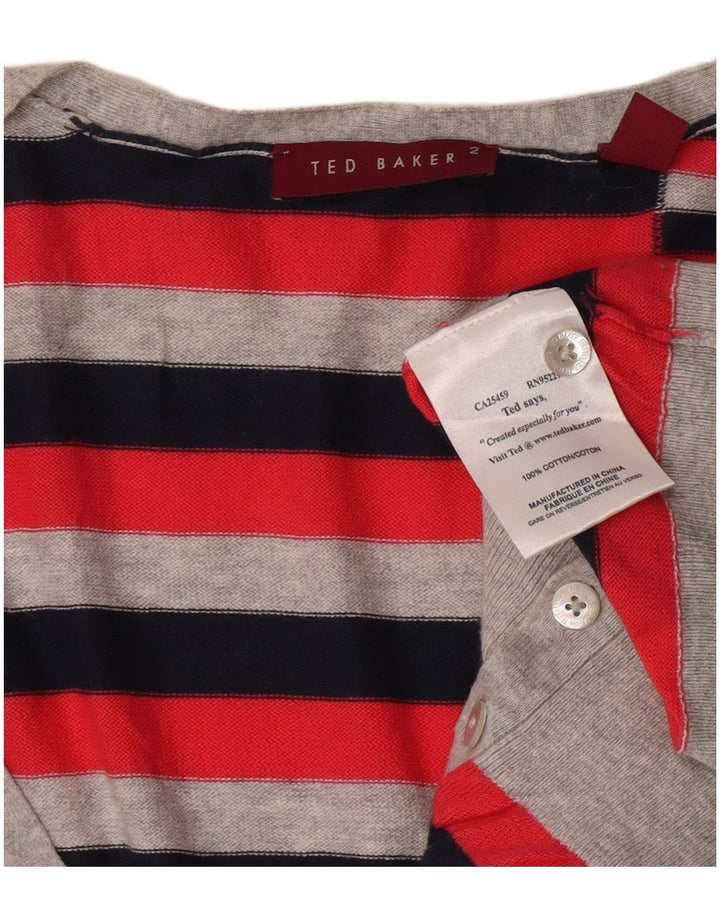 Sweter damski Ted Baker, rozmiar 2, mały, bawełniany w czerwone paski