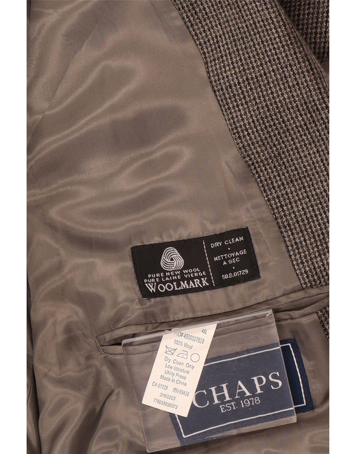 Męska marynarka zapinana na 2 guziki Chaps UK 48 3XL Szara wełna