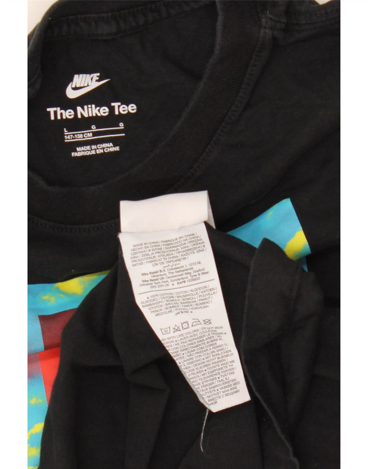 Chłopięcy T-shirt z grafiką Nike na 12-13 lat, duży, czarny, bawełniany