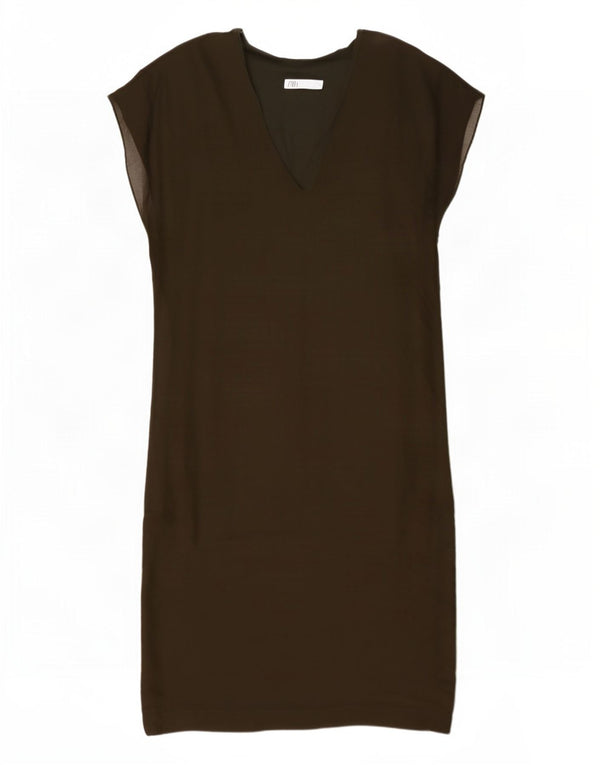 Damska sukienka oversize Zara typu shift UK 14, średni khaki
