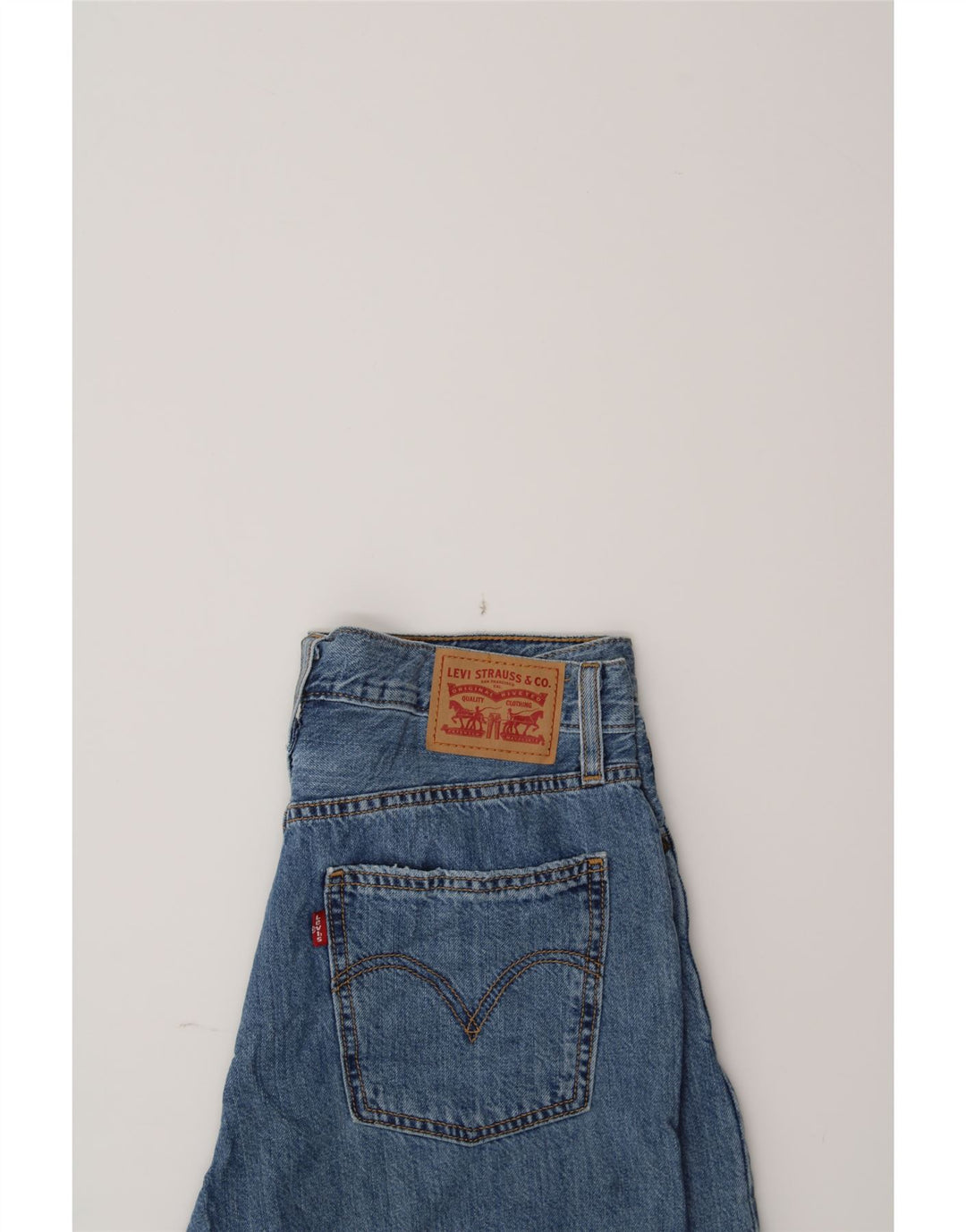 LEVI'S Womens High Waist Denim Shorts W28 Medium Blue Vintage Levi's and Second-Hand Levi's from Messina Hembry 