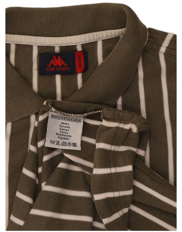 Męska koszulka polo Kappa, bawełniana w paski w kolorze khaki
