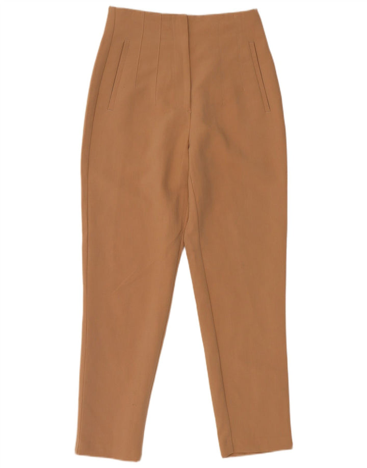 Damskie zwężane spodnie chino Zara, małe, W26 L26, brązowy poliester