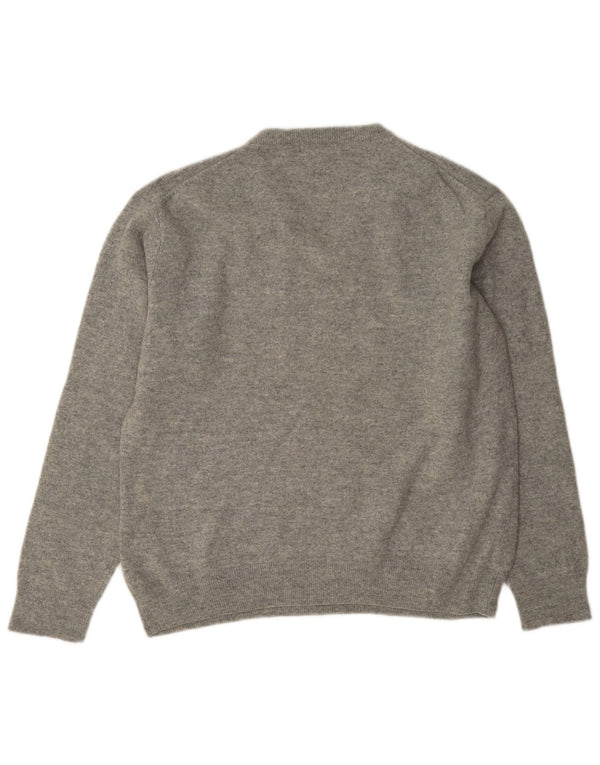Sweter damski Gant z dekoltem w kształcie litery V, UK 18 XL, szara wełna