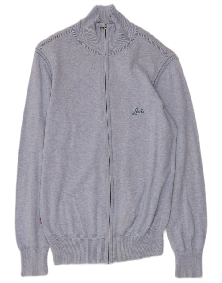 Damski sweter rozpinany LEVI'S UK 10 Small, niebieski, bawełniany