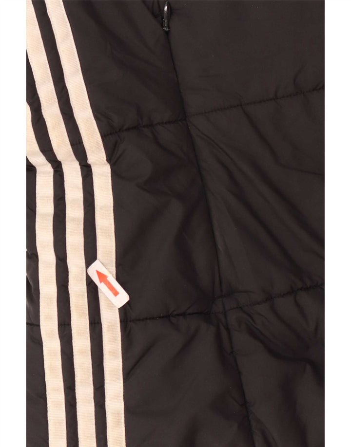 Damska kurtka z kapturem i wyściełaną Adidas UK 14, średnia czarna