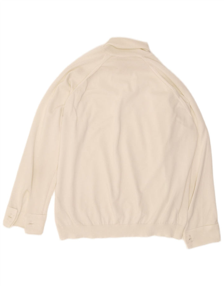 Damska bluzka oversize z długim rękawem w stylu vintage, duża, biała