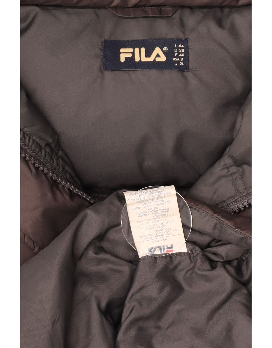 Damski płaszcz z kapturem Fila IT 44 Średni szary nylon