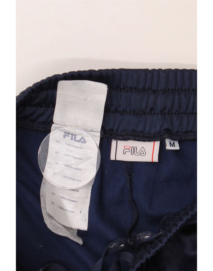 FILA Mens Graphic Tracksuit Trousers Medium Navy Blue Colourblock Vintage Fila and Second-Hand Fila from Messina Hembry 