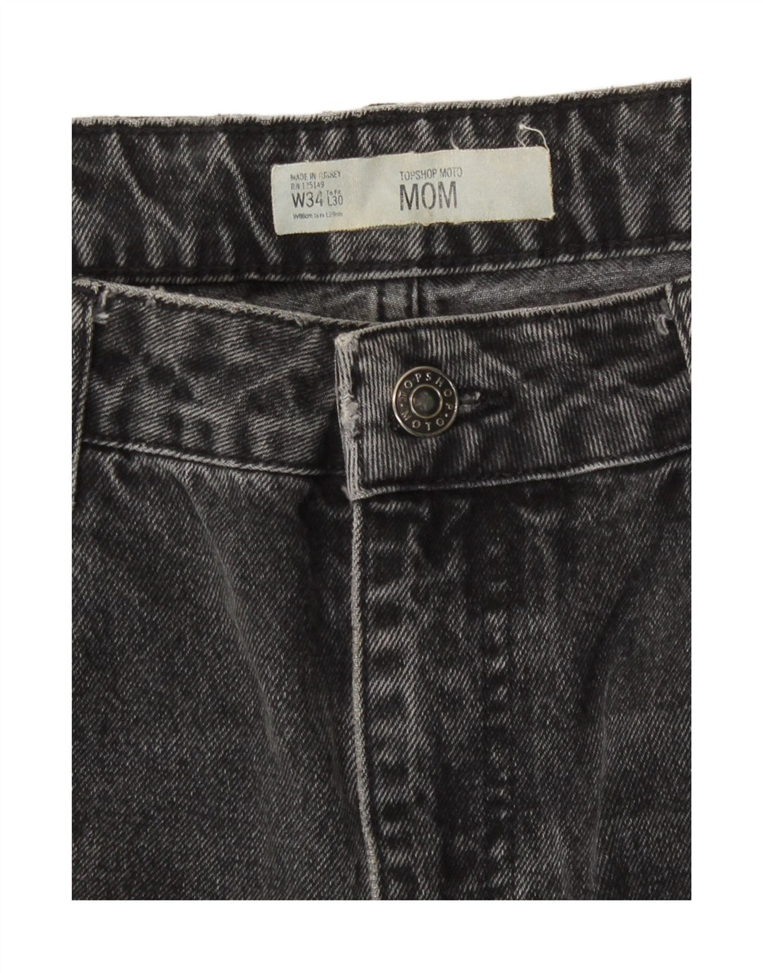 Damskie jeansy zwężane Topshop Mom W34 L26 Szare