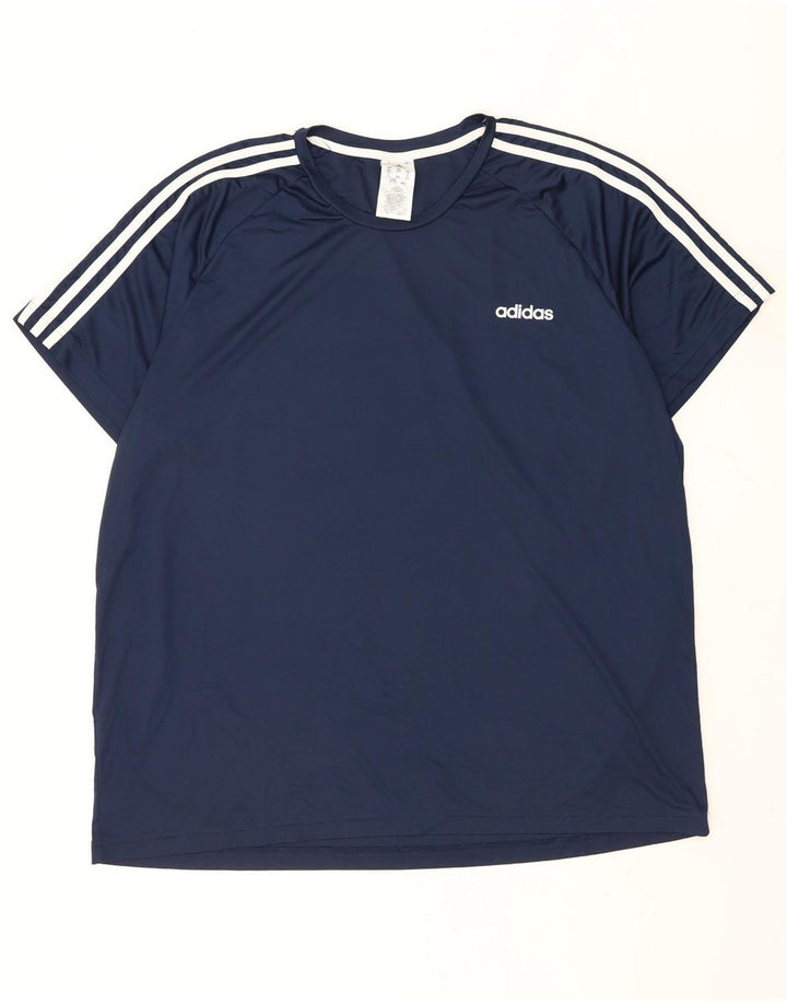 Koszulka męska Adidas Aeroready Top 2XL granatowa, poliestrowa