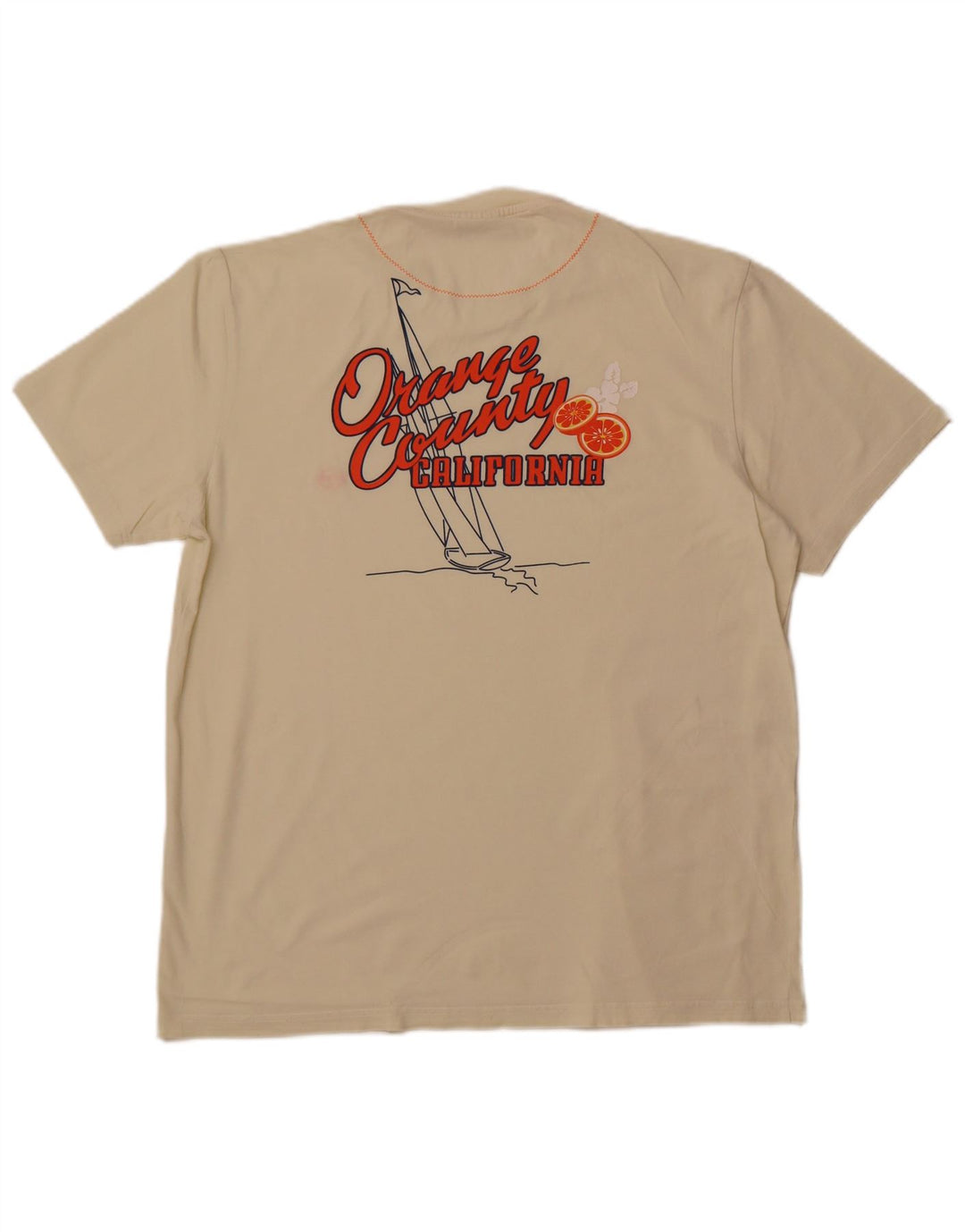 SERGIO TACCHINI Męski T-shirt z grafiką Top XL w kolorze złamanej bieli, bawełniany