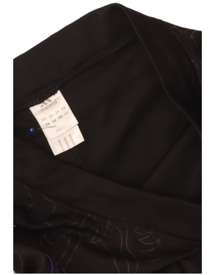 Damskie legginsy Adidas Graphic UK 14, duże, czarne, poliestrowe
