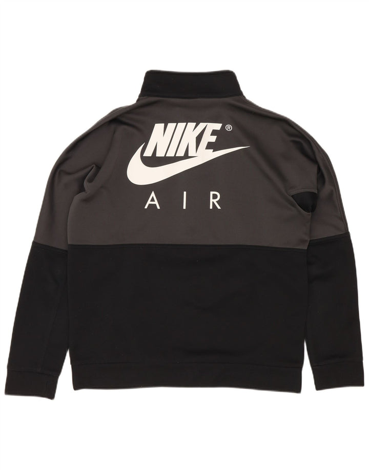 Chłopięcy sweter z grafiką Nike, 12-13 lat, duży, czarny, z blokami kolorów