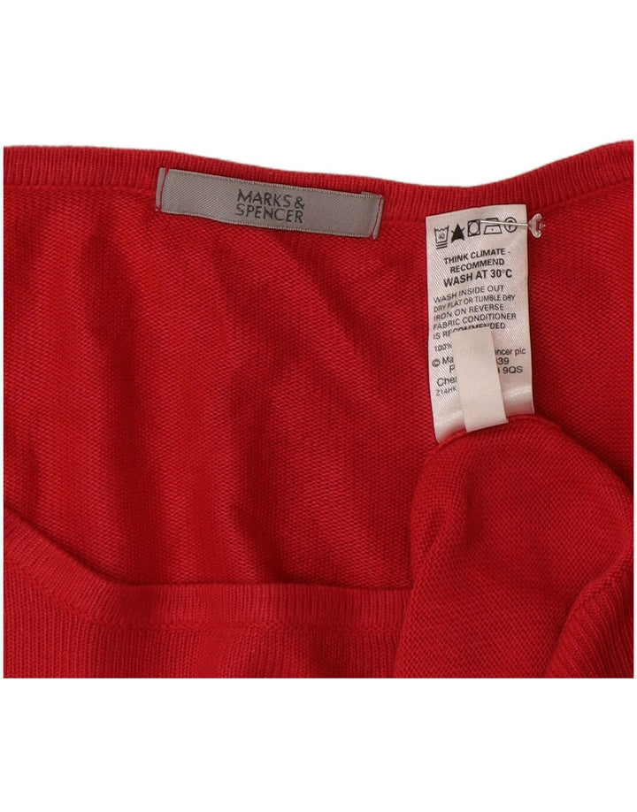 Marks & Spencer Damski sweter oversize z dekoltem w łódkę, UK 14, duży różowy