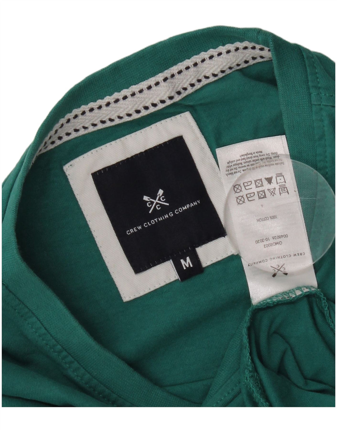 Crew Clothing Męski T-shirt Top Średniej Zielonej Bawełny