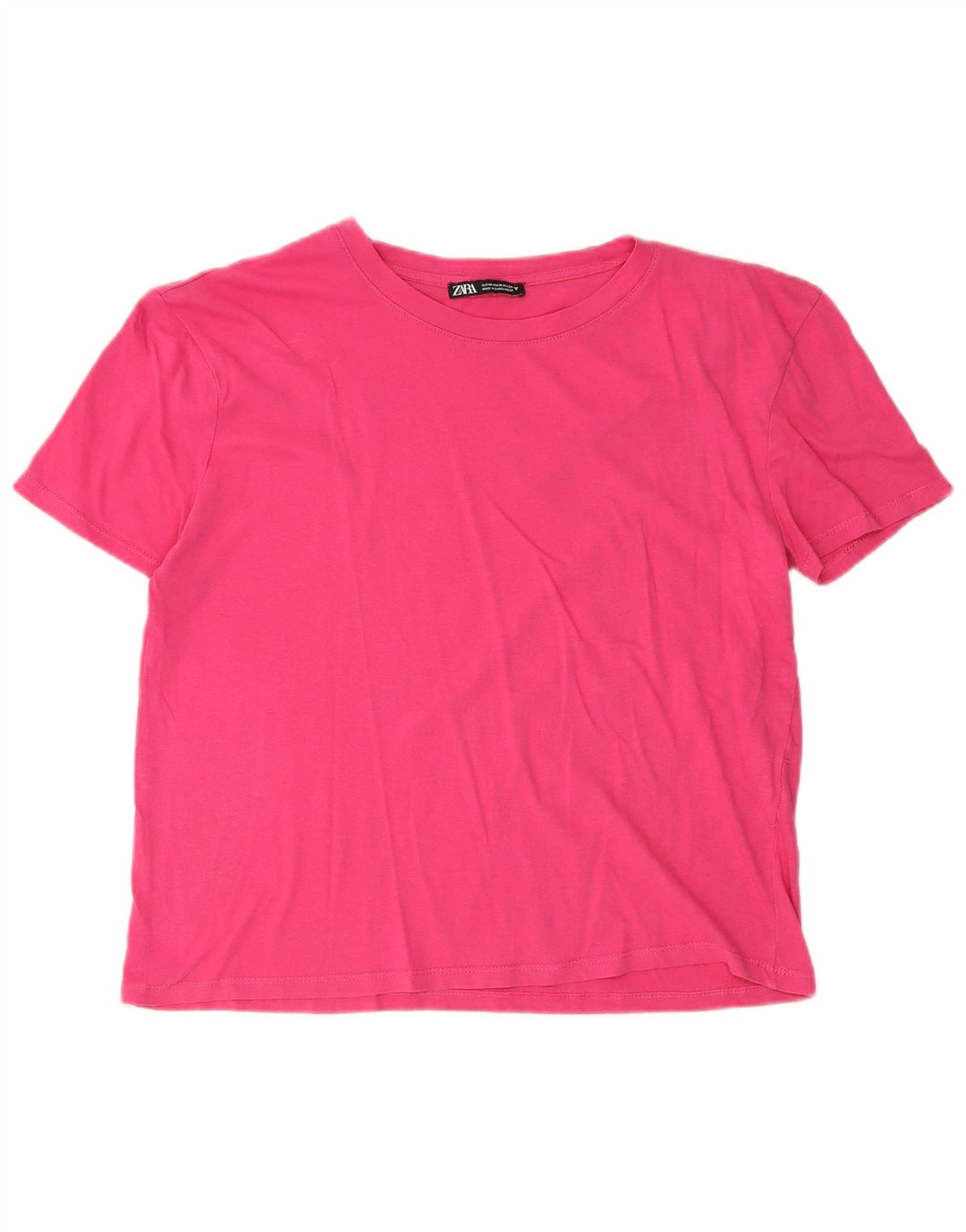T-shirt damski Zara Top UK 14 Średni różowy bawełniany