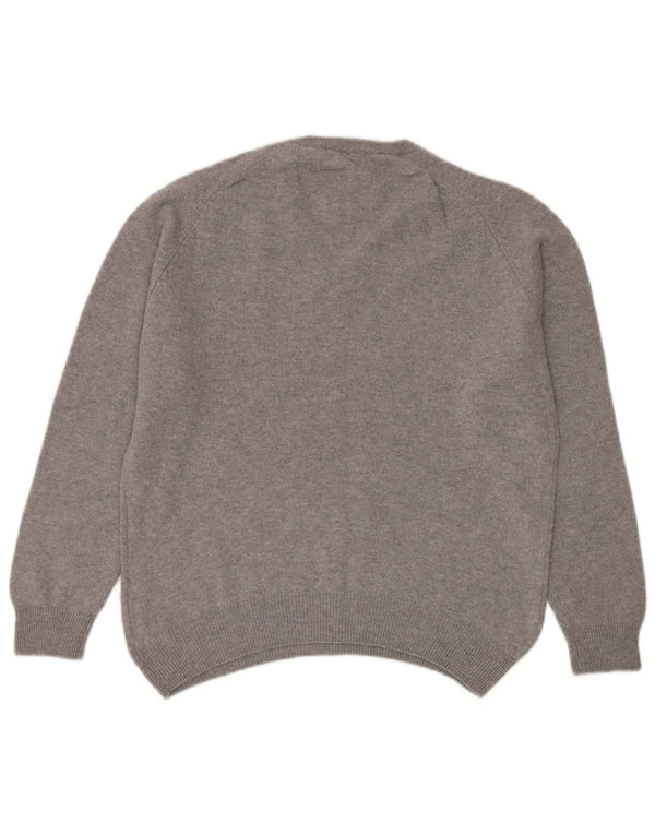 Marks & Spencer Womens Blue Harbour V-Neck Jumper Sweater UK 14 Medium Grey