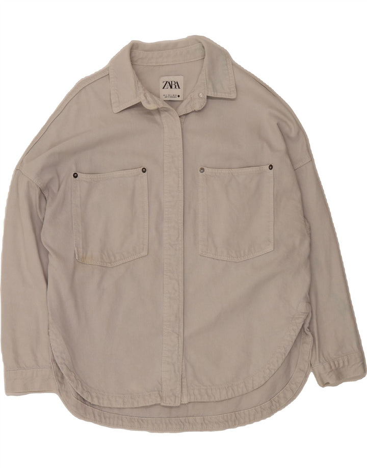 ZARA Womens Oversized Denim Jacket UK 14 Medium Blue Cotton Vintage Zara and Second-Hand Zara from Messina Hembry 