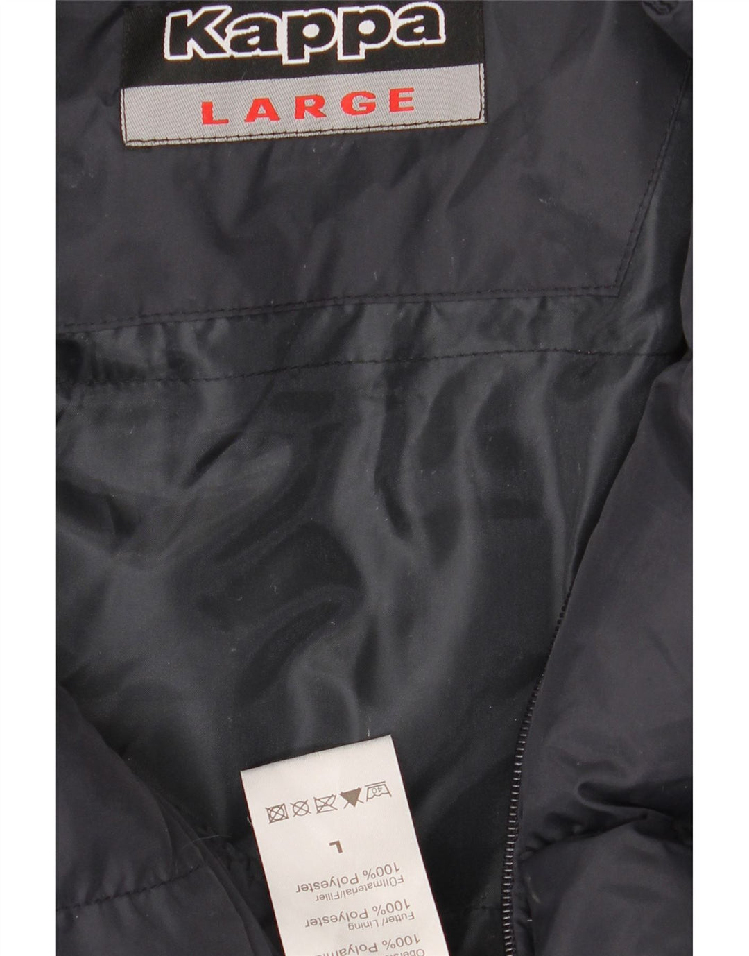 Męska ocieplana kurtka KAPPA Graphic UK 40, duża, granatowa, poliester