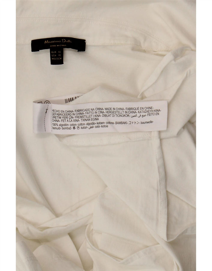 MASSIMO DUTTI Damska bluza koszulowa pulowerowa UK 6 XS, biała bawełna