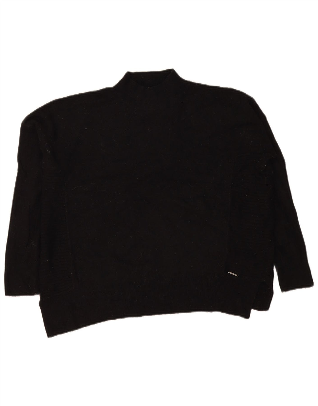 Damski sweter oversize Superdry z golfem UK 8, mała, czarna wełna