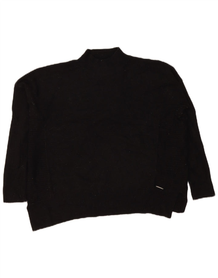Damski sweter oversize Superdry z golfem UK 8, mała, czarna wełna