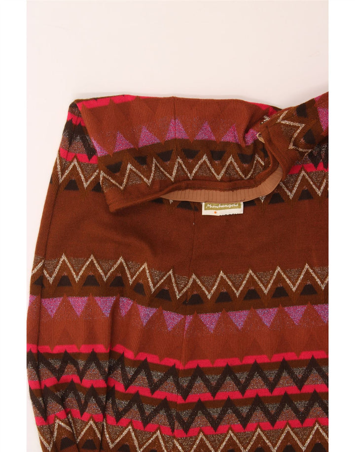 Damska spódnica maxi rozkloszowana w stylu VINTAGE IT 42 Medium W30 Wielobarwna geometria