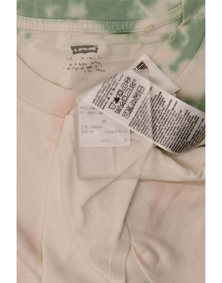 Damska koszulka Levi's Top UK 14 Średnia biała bawełna Tie Dye
