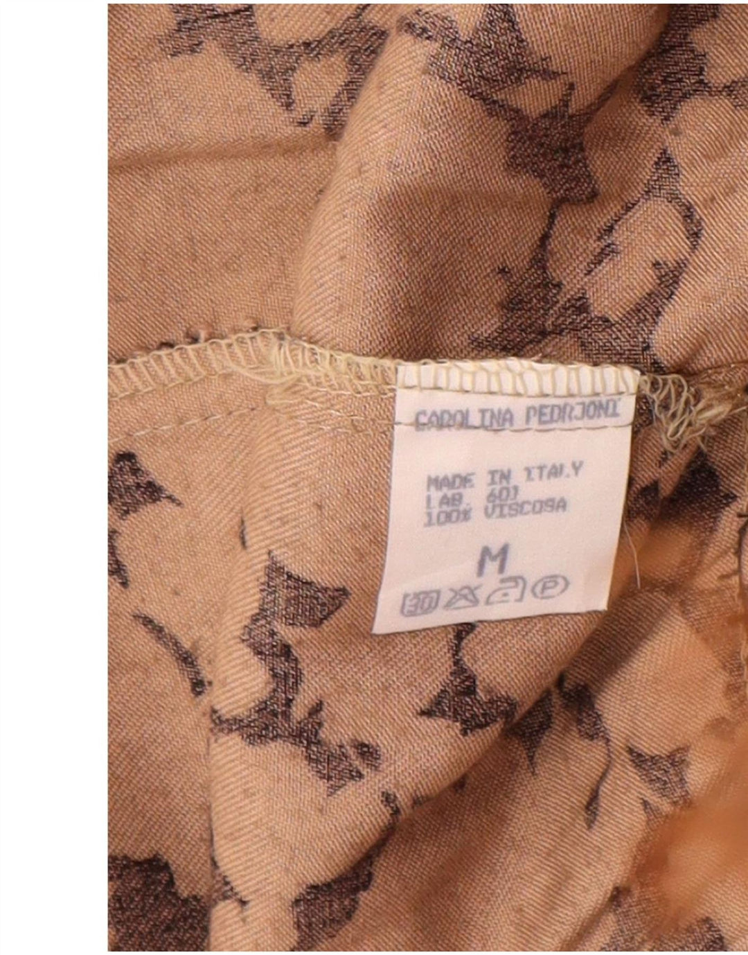 Damska spódnica w kształcie litery A w stylu VINTAGE, średnia W30, brązowa wiskoza w kwiaty