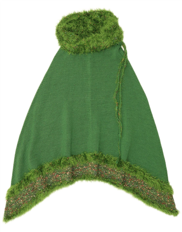 Vintage damski sweter poncho w jednym rozmiarze, zielony