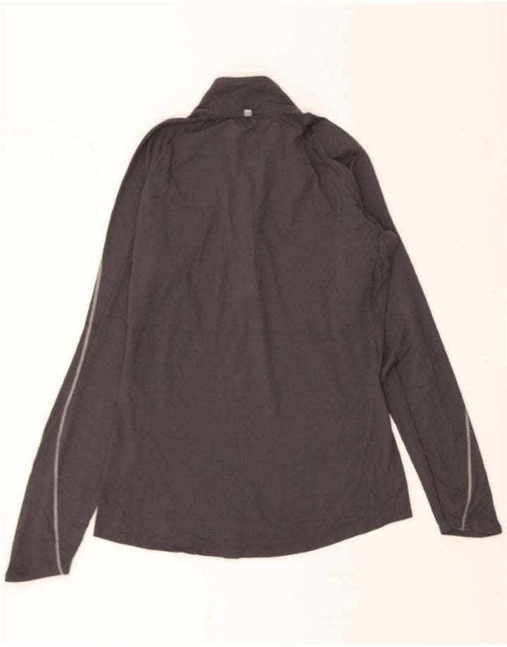 NIKE Womens Dri Fit Zip Neck Pullover Tracksuit Top UK 12 Medium Grey Vintage Nike and Second-Hand Nike from Messina Hembry 